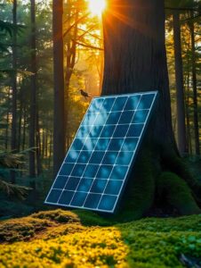 Solar panels on pallets at CompuPoint USA's Solar 4 0 recycling line