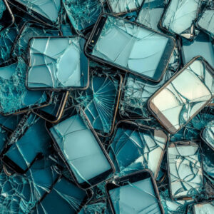 Crushed glass from electronics, used as abrasive blasting media