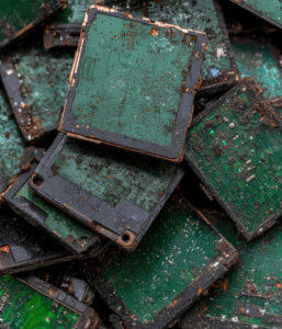 Steel scrap recovered from end of life electronics