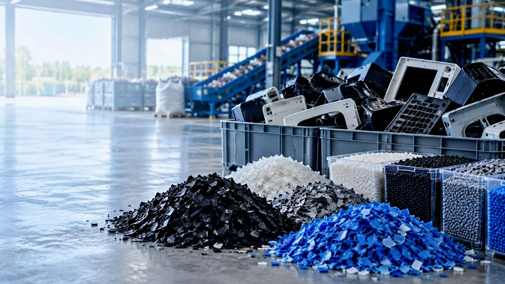 Shredded plastic from electronics housings